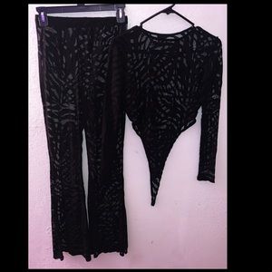 2 piece zebra print sheer